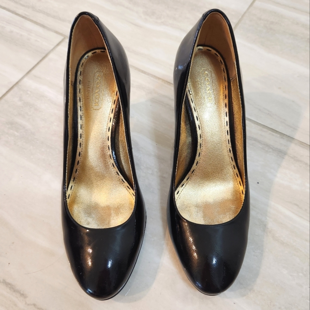 Coach Black Patent Leather Heels